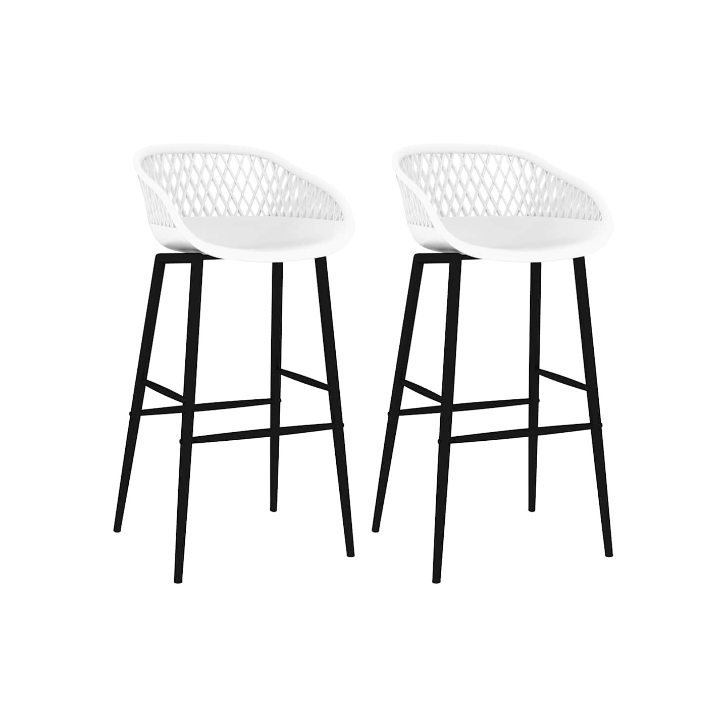 Chaises de bar lot de 2 blanc