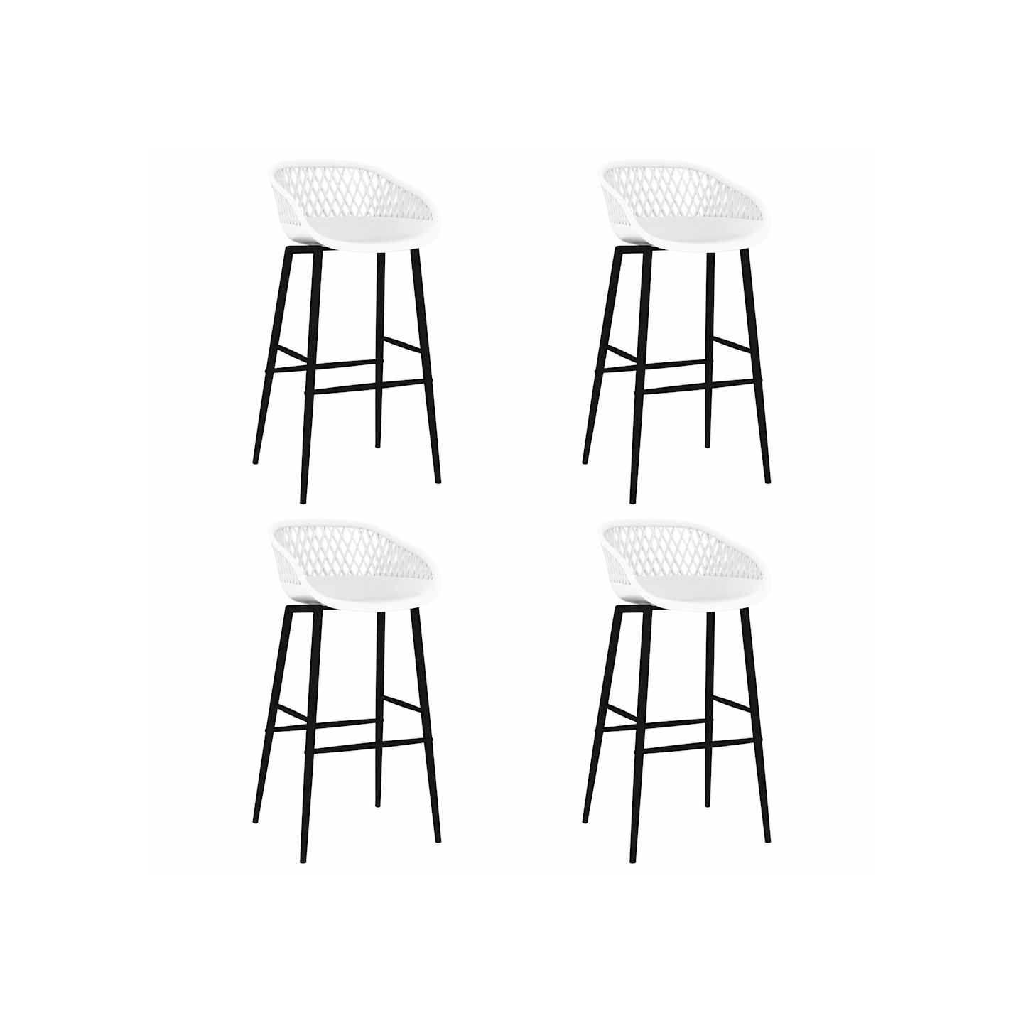 Chaises de bar lot de 4 blanc