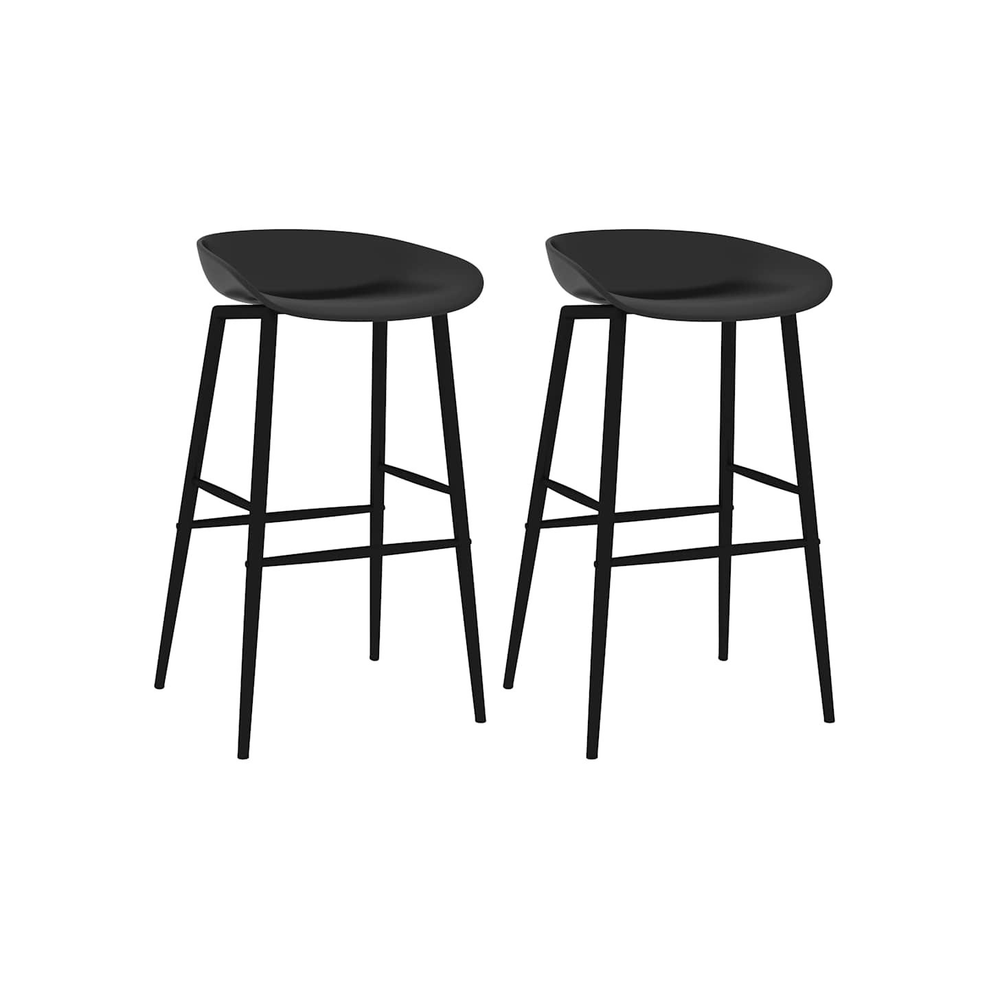 Chaises de bar lot de 2 noir