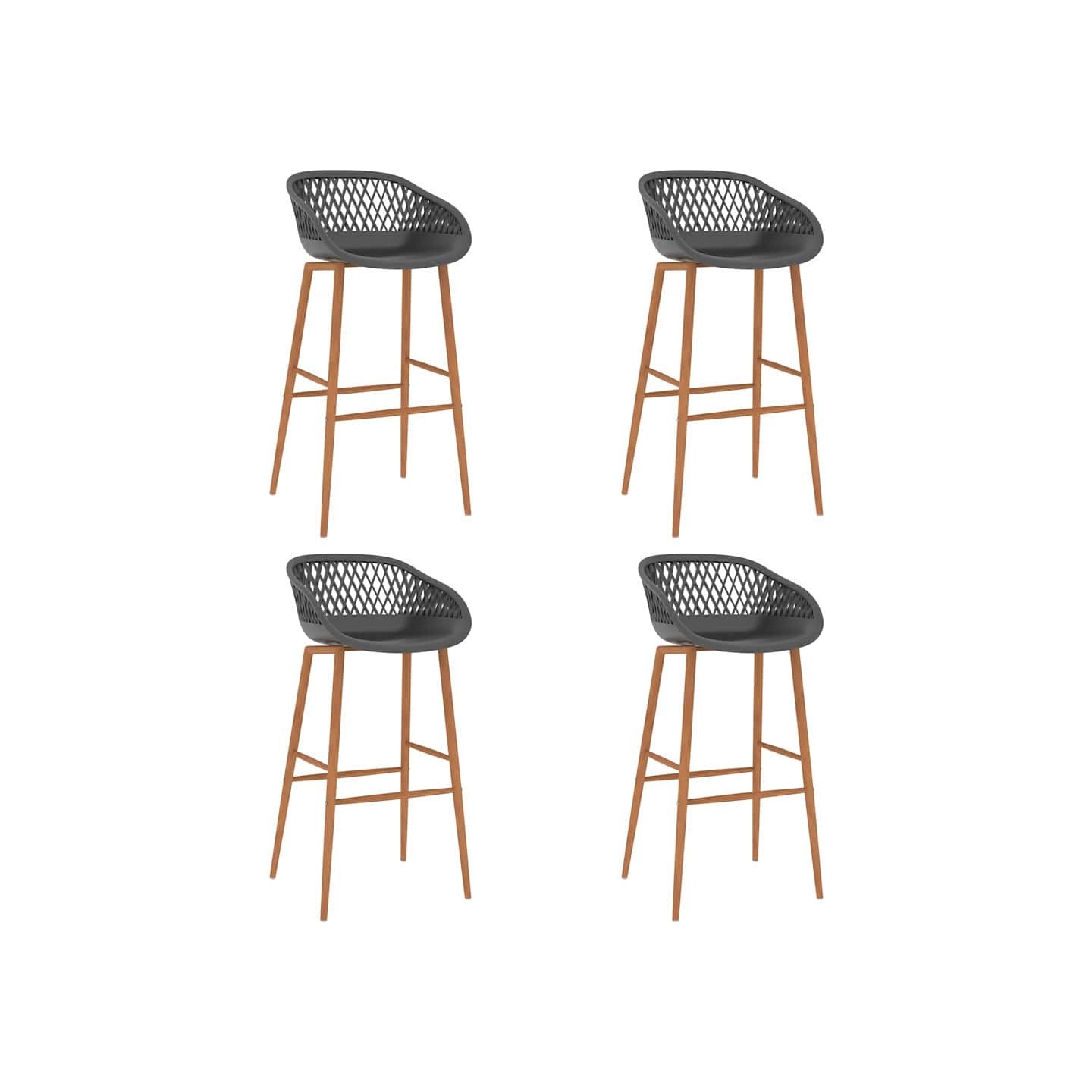Chaises de bar lot de 4 gris