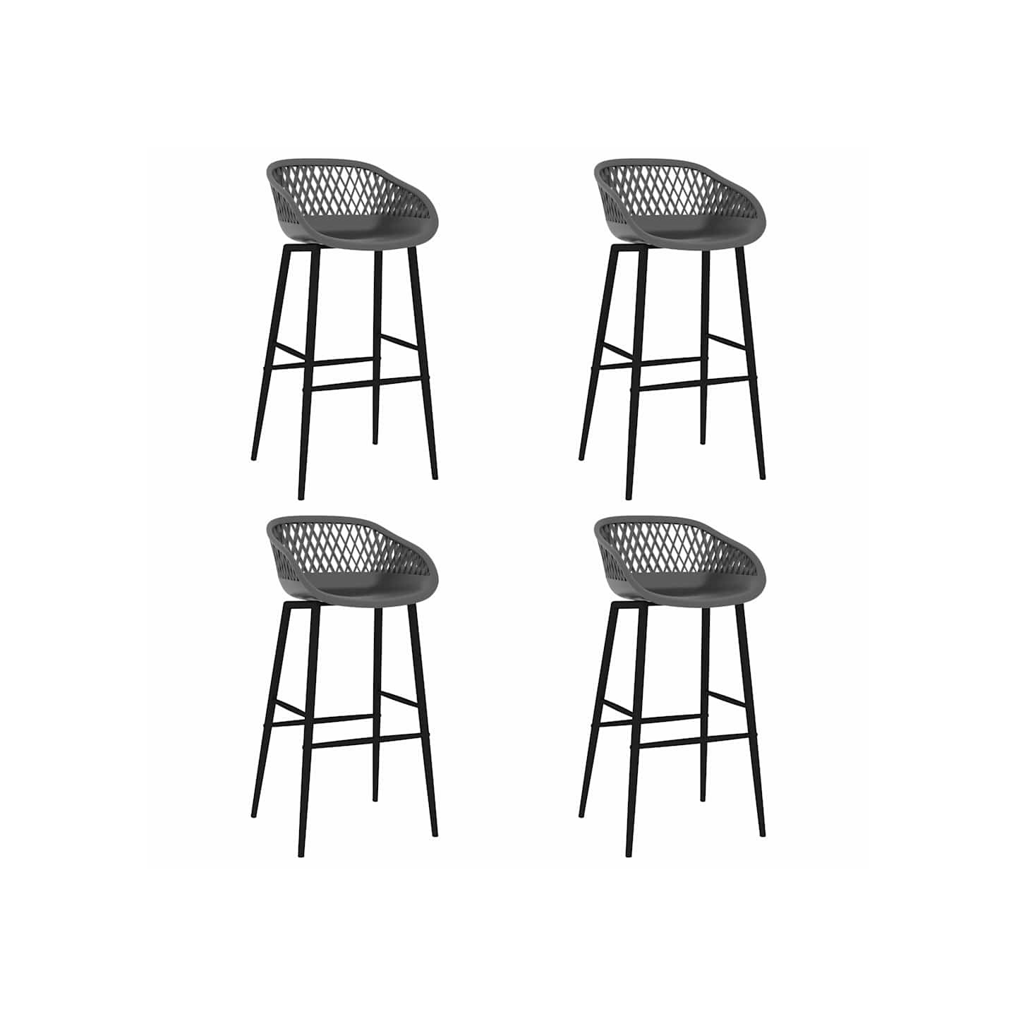 Chaises de bar lot de 4 gris