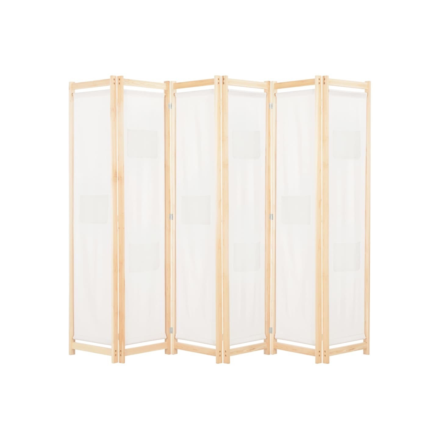 Cloison de séparation 6 panneaux Crème 240 x 170 x 4 cm Tissu