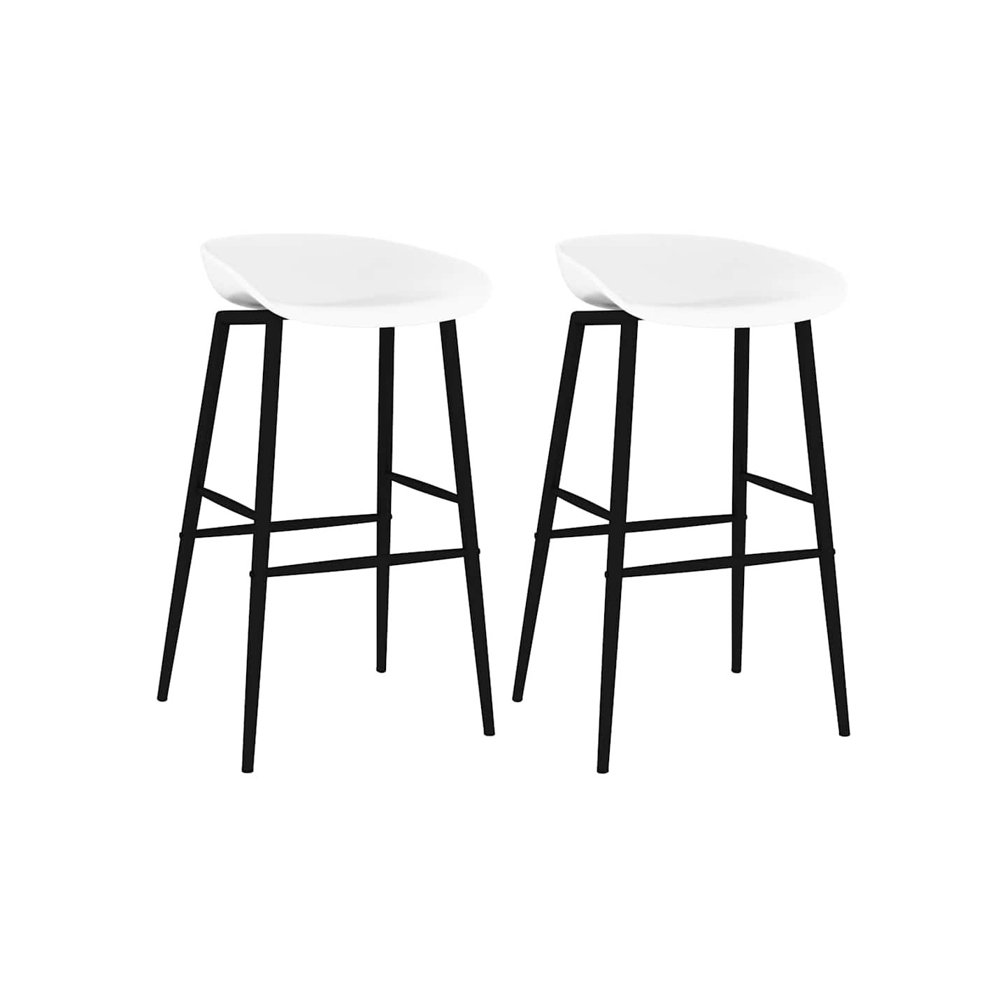 Chaises de bar lot de 2 blanc