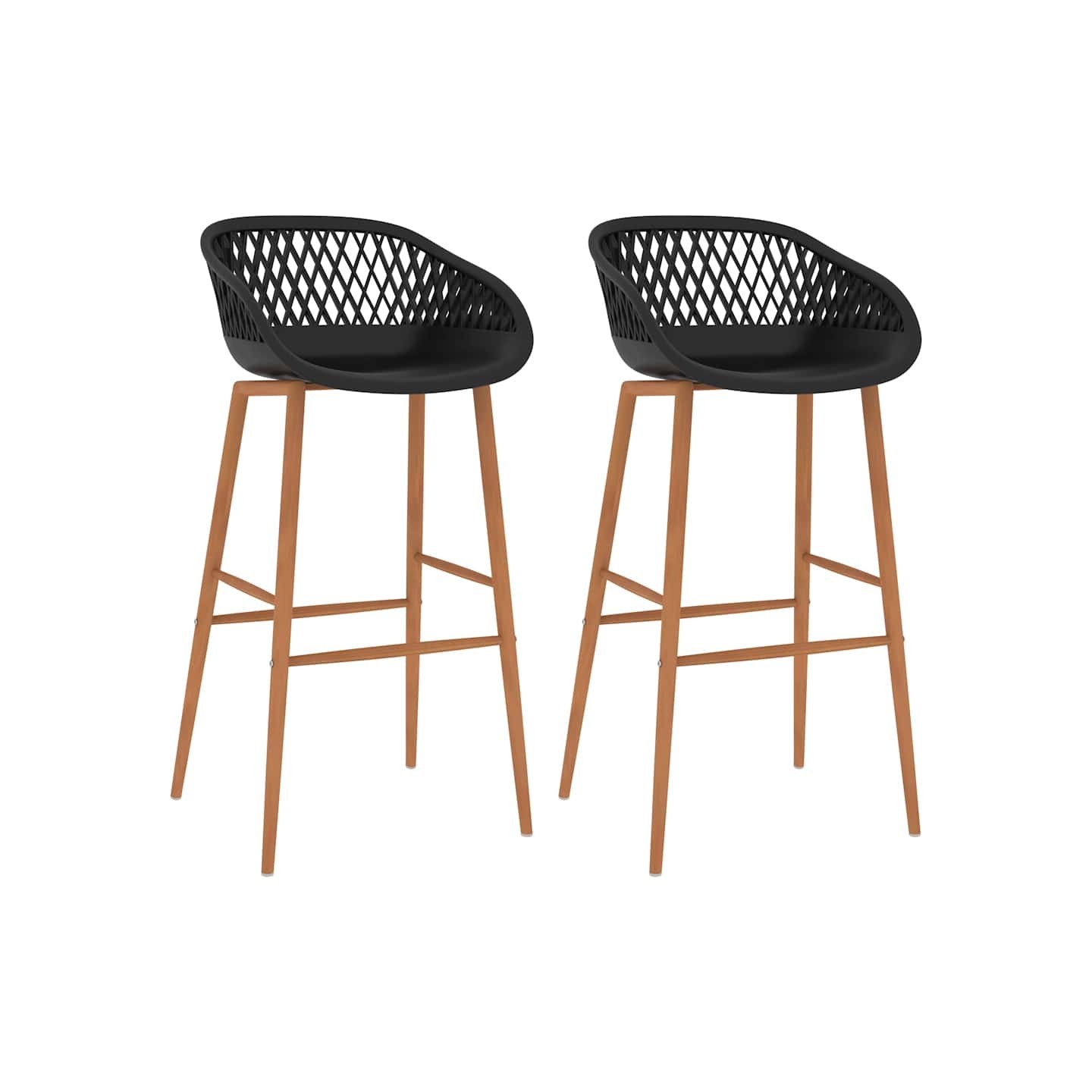 Chaises de bar lot de 2 noir