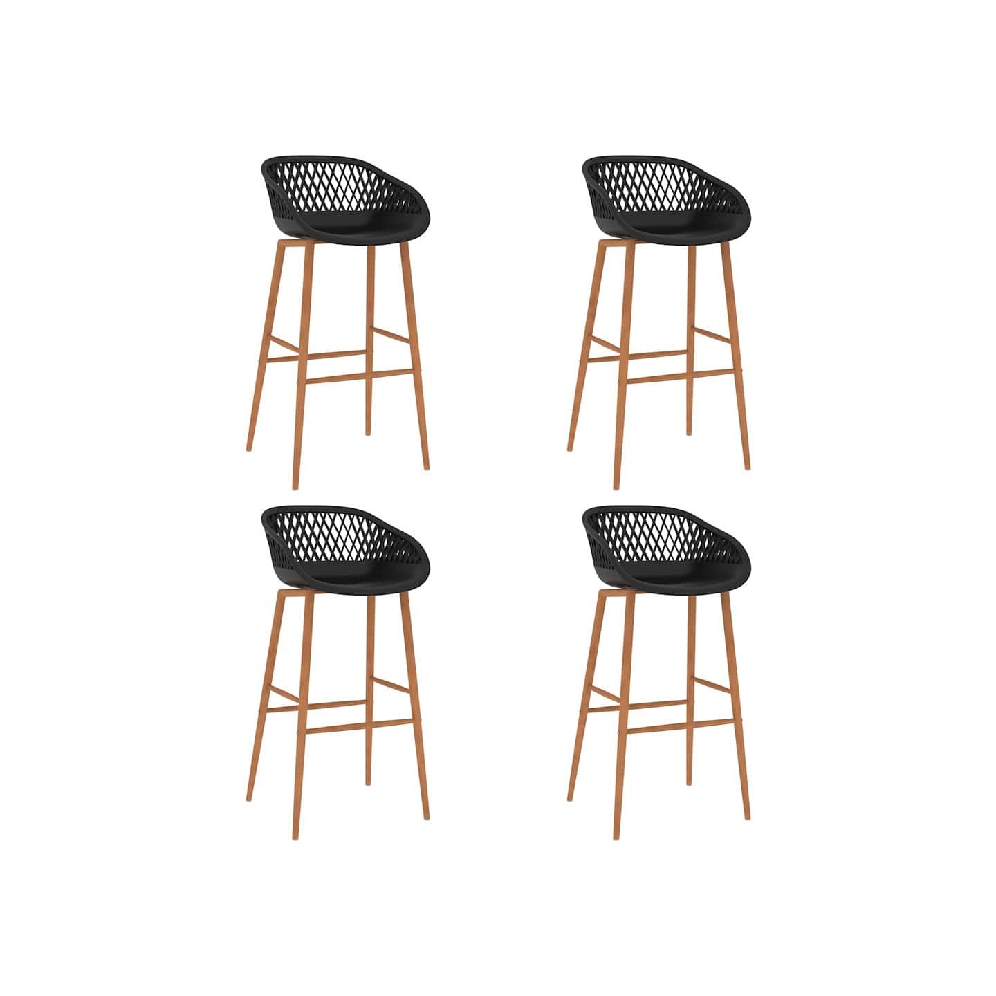 Chaises de bar lot de 4 noir