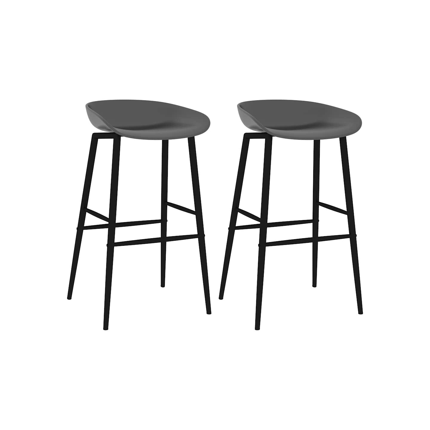 Chaises de bar lot de 2 gris