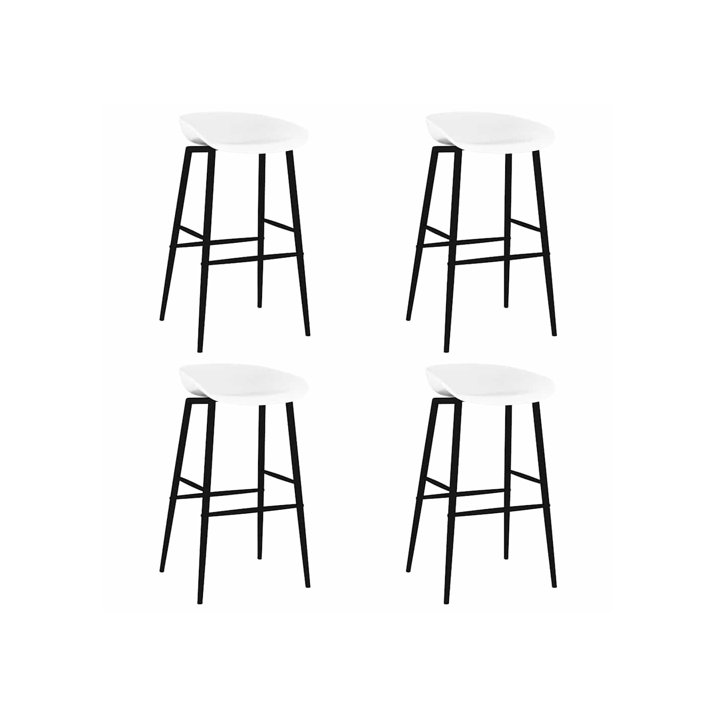 Chaises de bar lot de 4 blanc