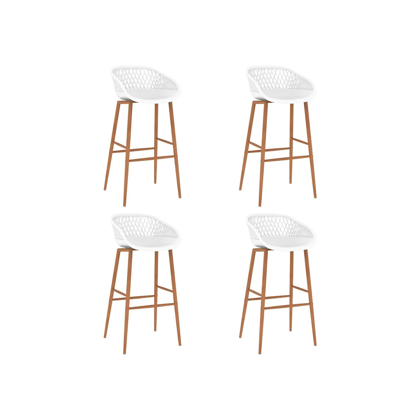 Tabourets de bar lot de 4 blanc