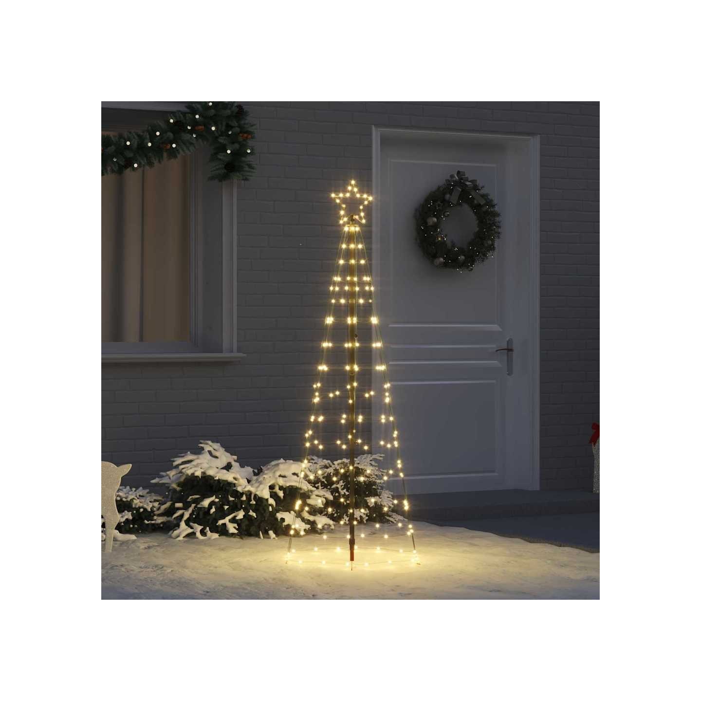 Arbre de Noël LED 250 cm 390 LED Blanc chaud Acier Blanc chaud