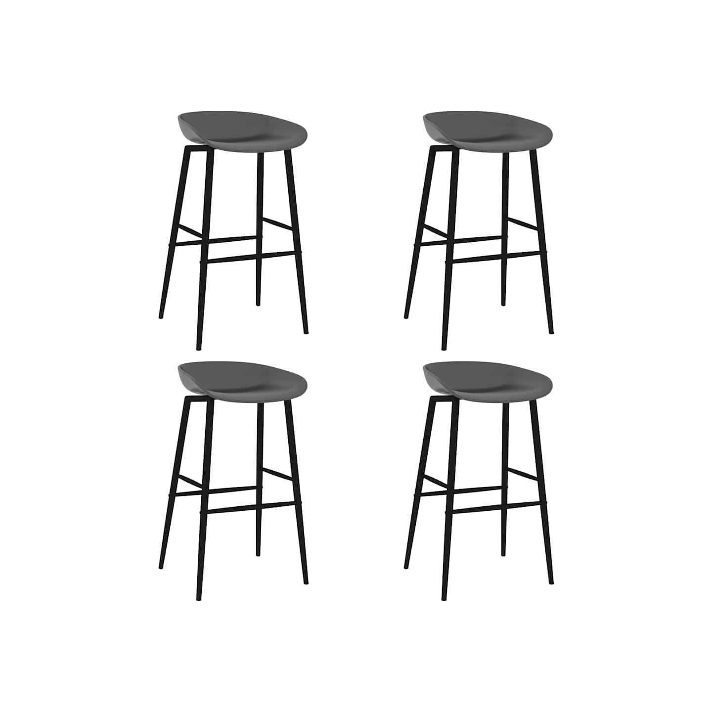 Chaises de bar lot de 4 gris