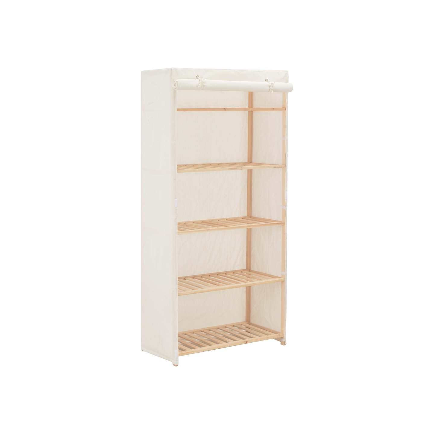 Garde-robe Blanc 79 x 40 x 170 cm Tissu
