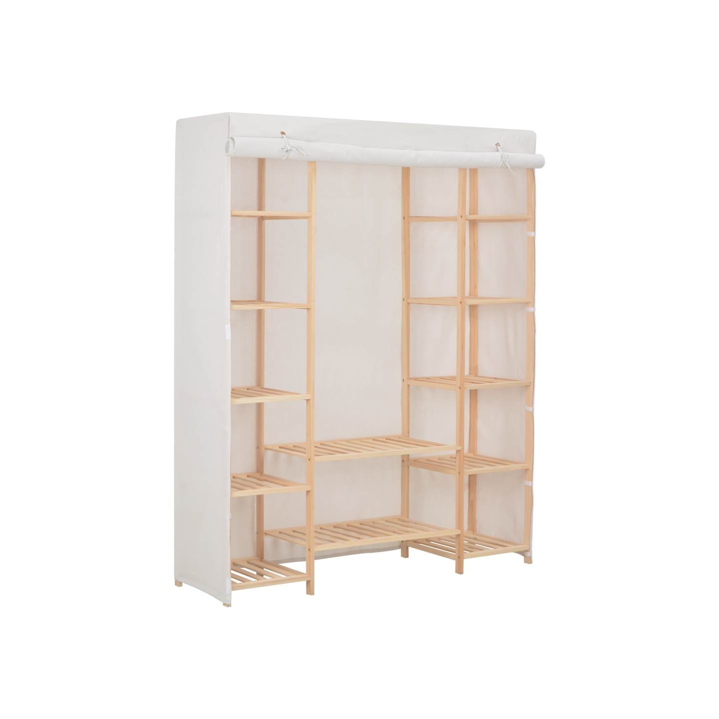 Garde-robe Blanc 135 x 40 x 170 cm Tissu