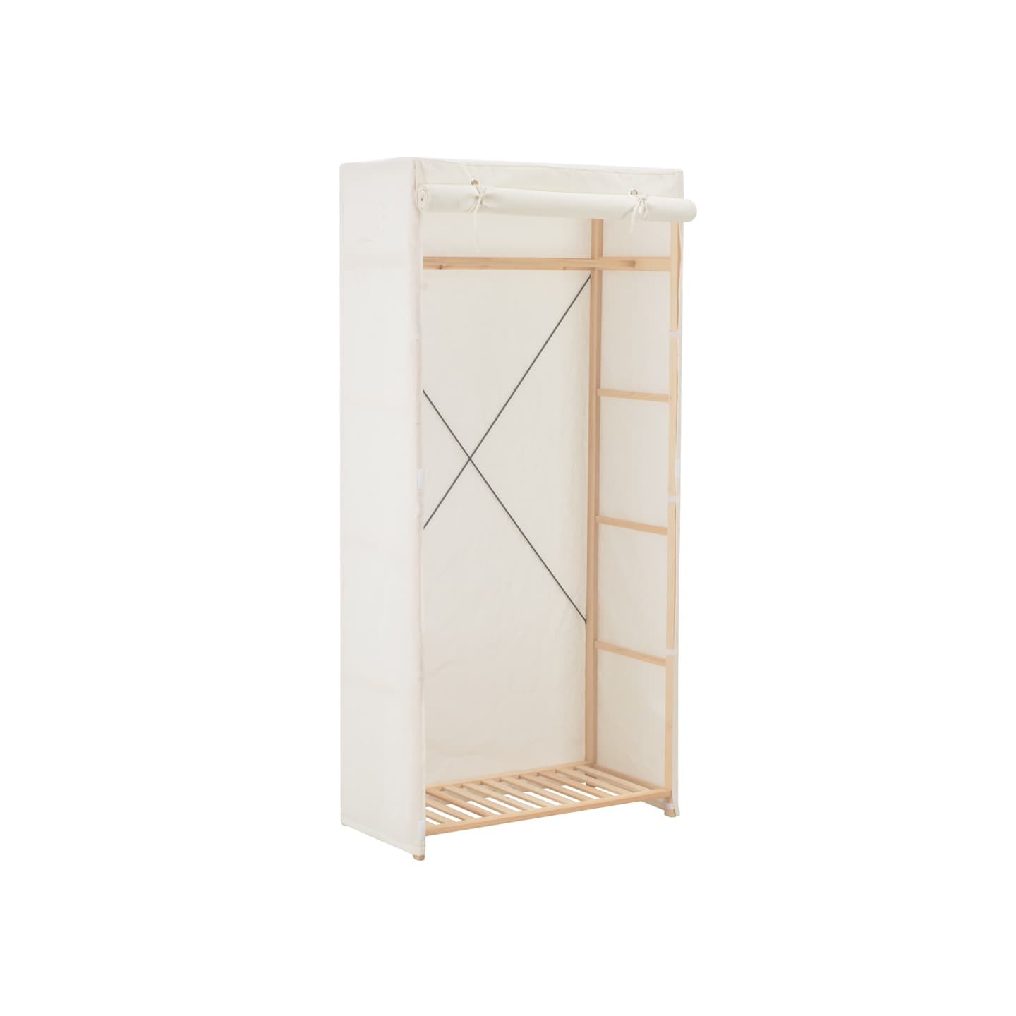 Garde-robe Blanc 79 x 40 x 170 cm Tissu