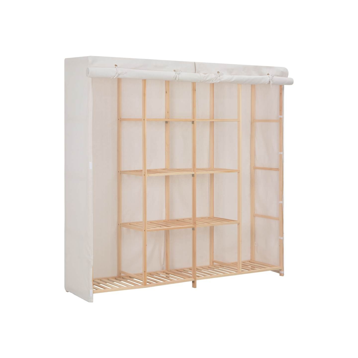 Garde-robe Blanc 173x40x170 cm Tissu