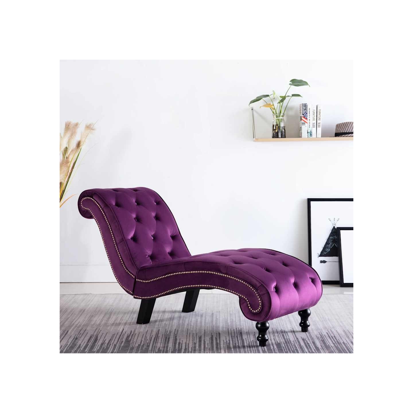 Chaise longue Velours Violet