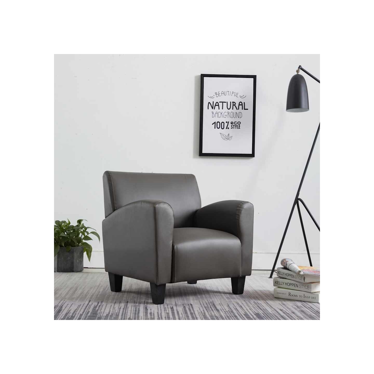 Chaise gris similicuir
