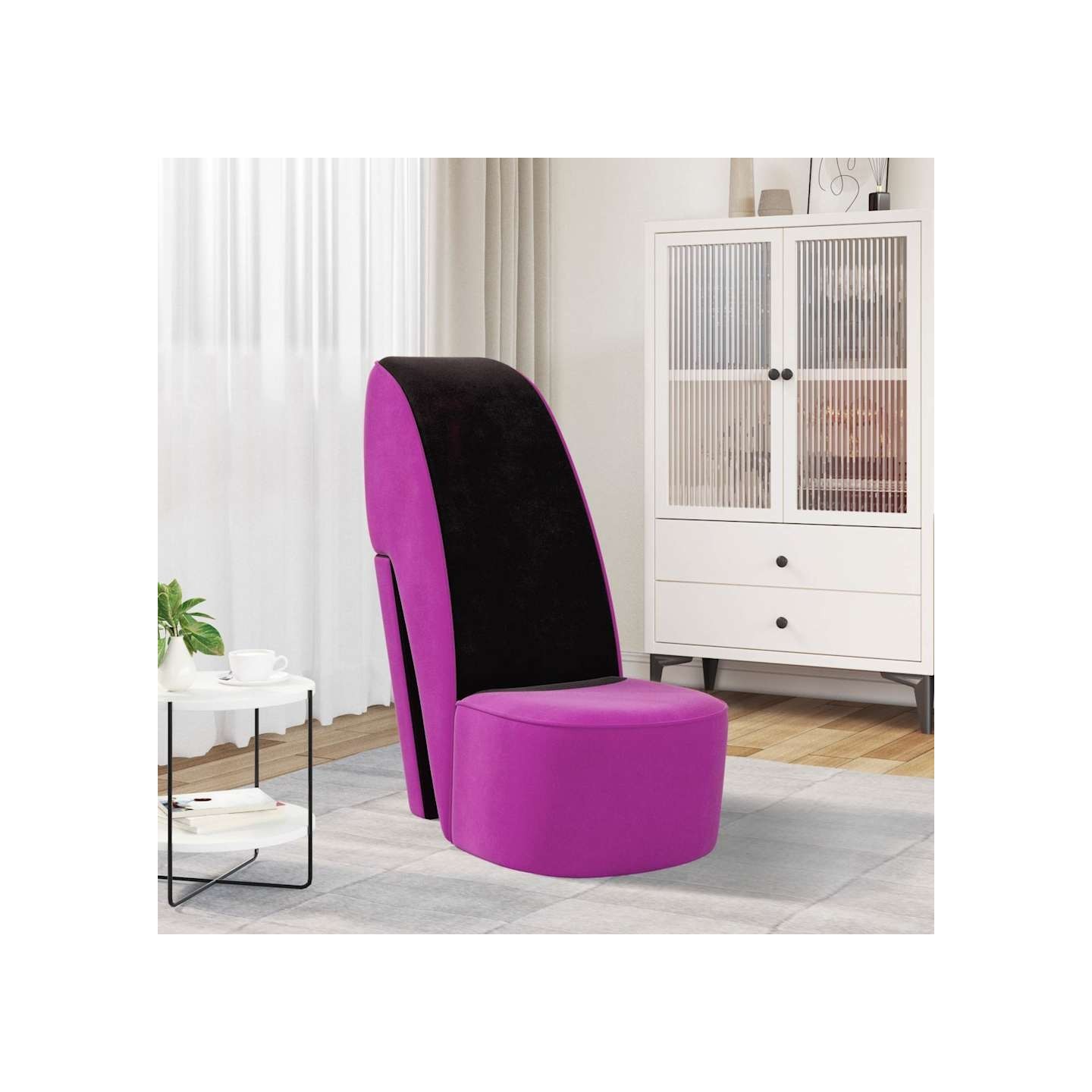 Chaise en forme de chaussure à talon haut Violet Velours