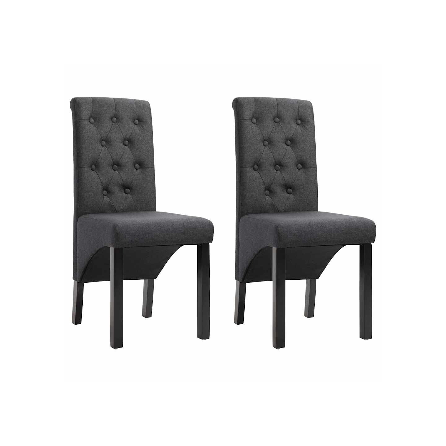 Chaises à manger lot de 2 gris foncé tissu
