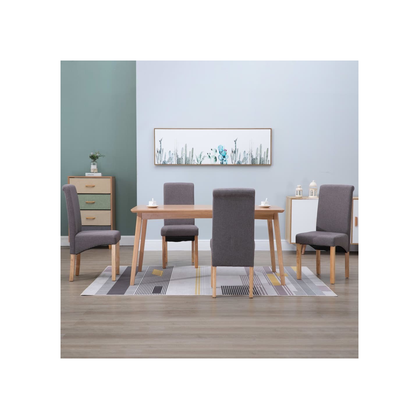 Chaises à manger lot de 4 taupe tissu
