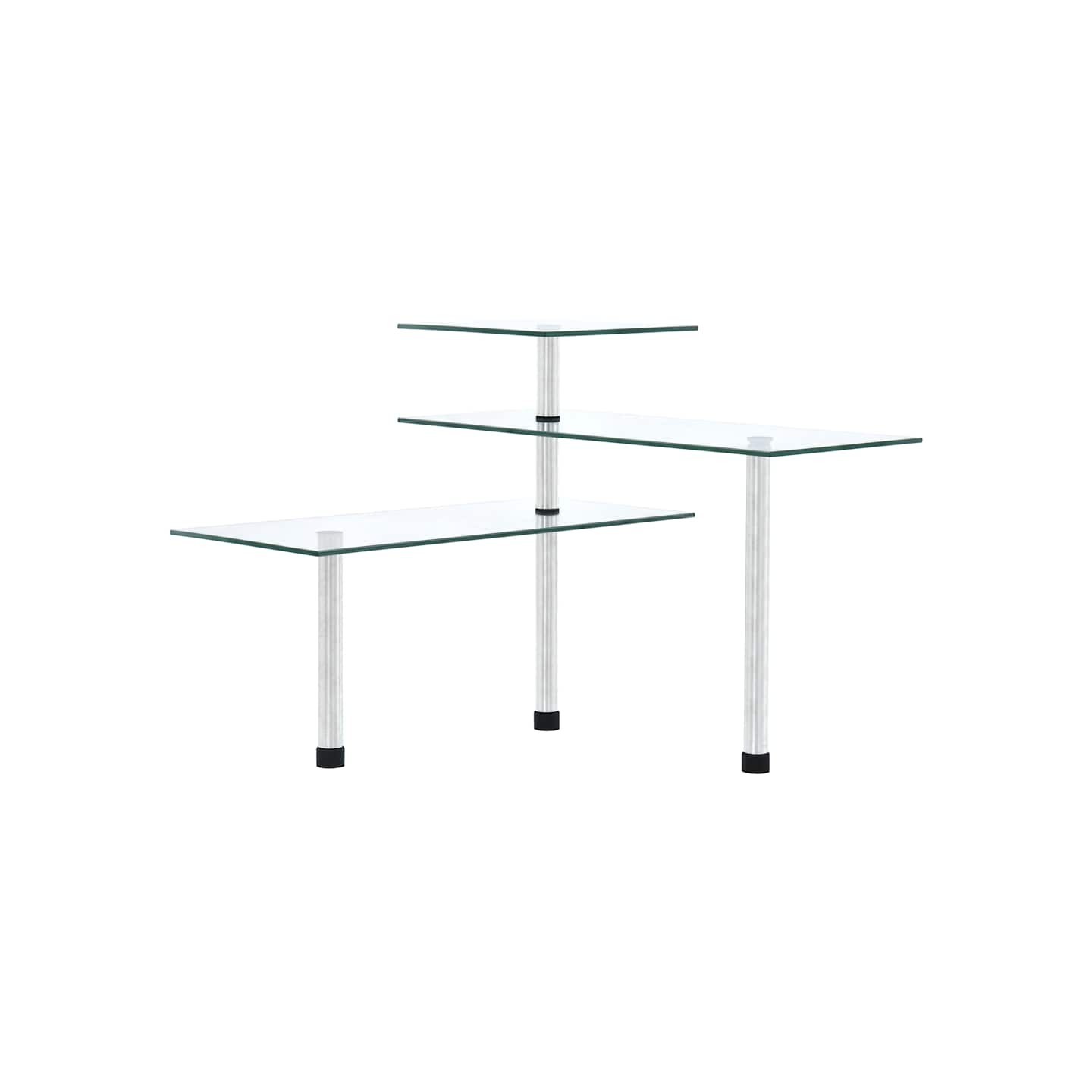 Étagère d'angle de cuisine à 3 niveaux Verre trempé