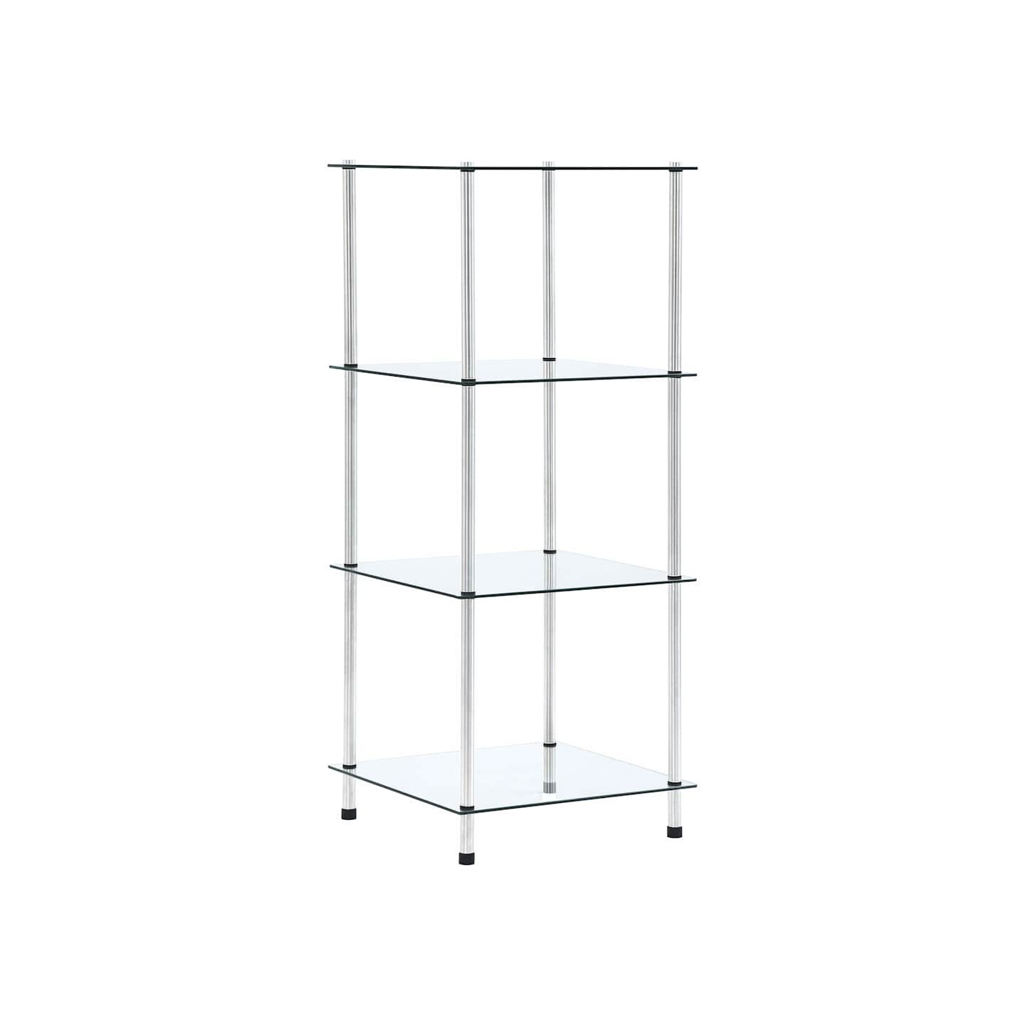 Étagère 4 niveaux Transparent 40x40x100 cm Verre trempé