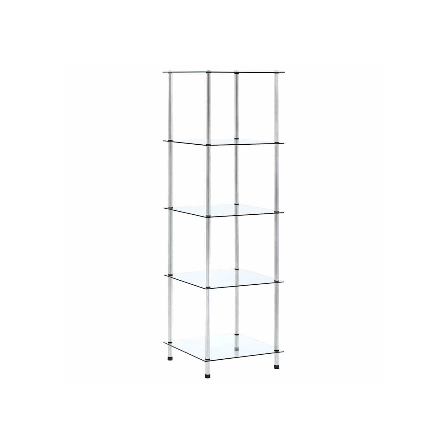 Étagère 5 niveaux Transparent 40x40x130 cm Verre trempé