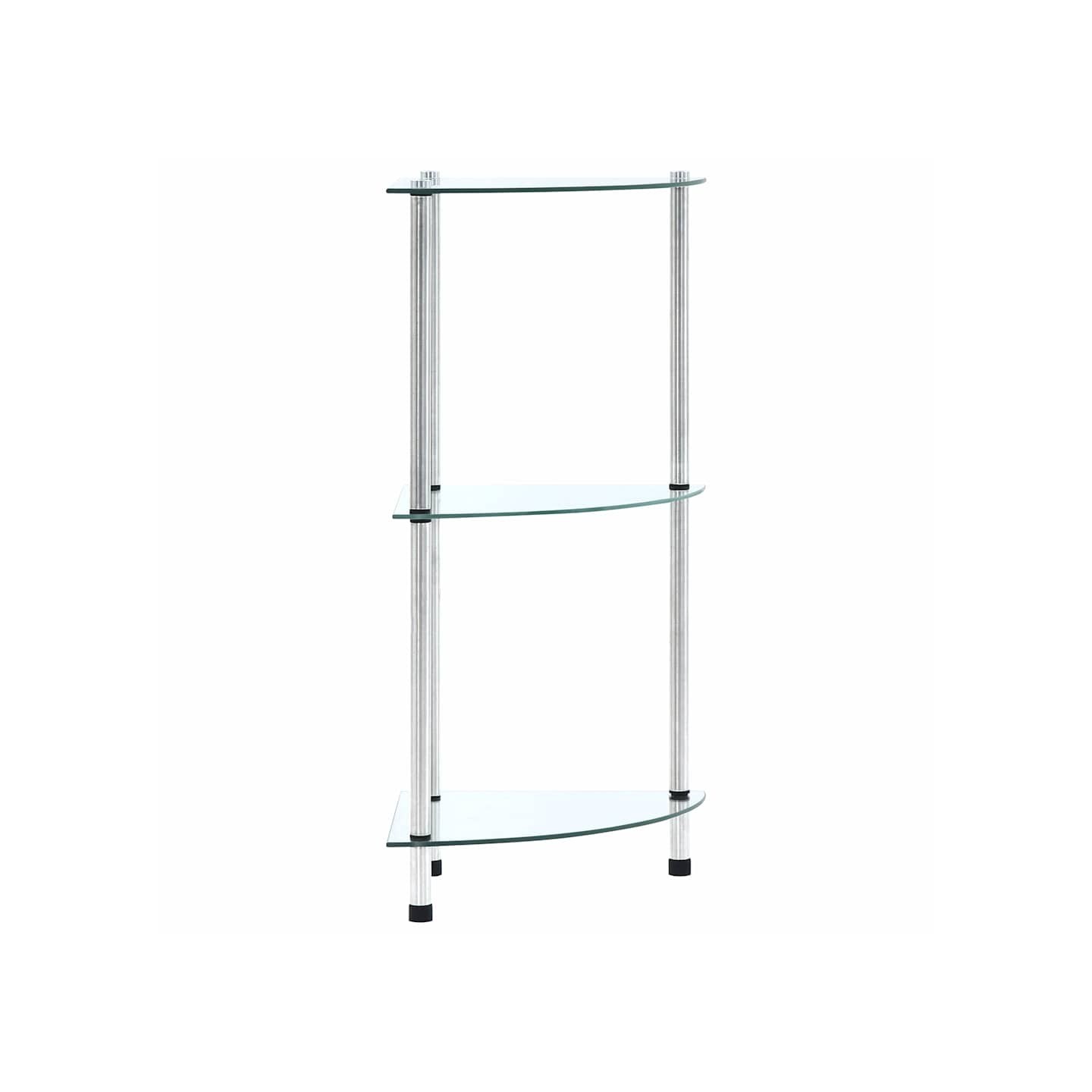 Étagère 3 niveaux Transparent 30x30x67 cm Verre trempé