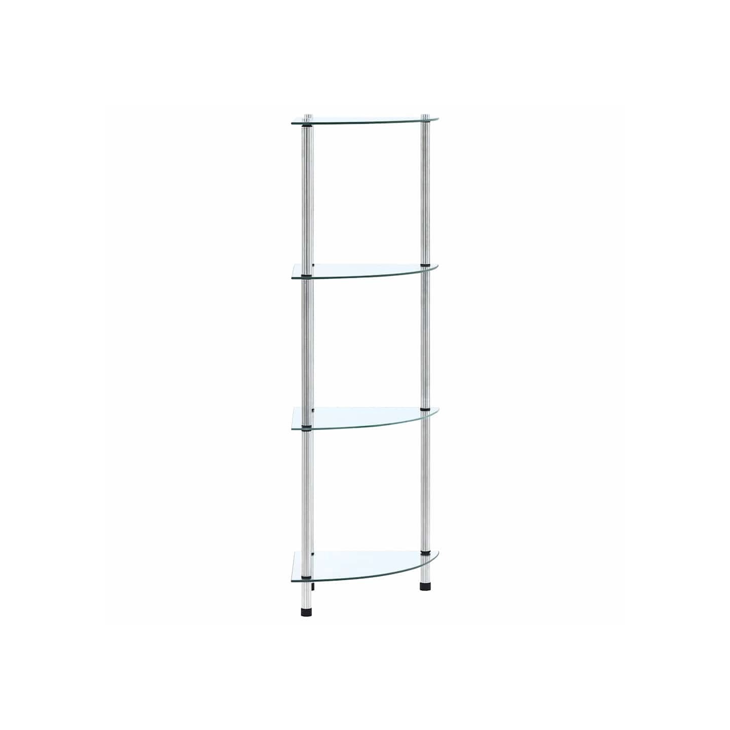 Étagère 4 niveaux Transparent 30x30x100 cm Verre trempé