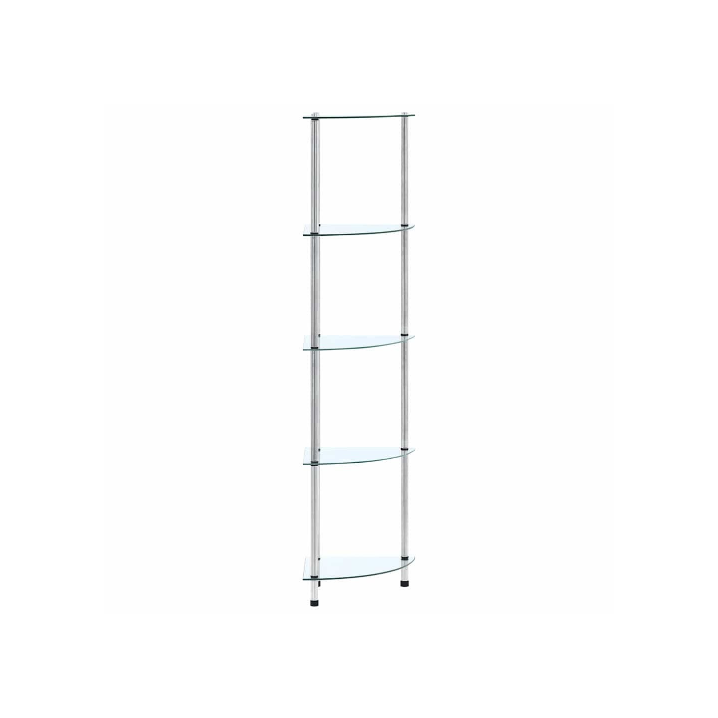 Étagère 5 niveaux Transparent 30x30x130 cm Verre trempé
