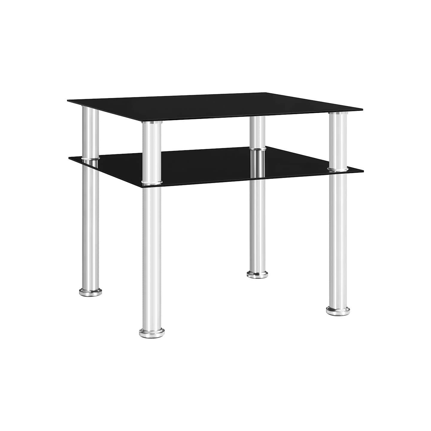 Table d'appoint Noir 45x50x45 cm Verre trempé