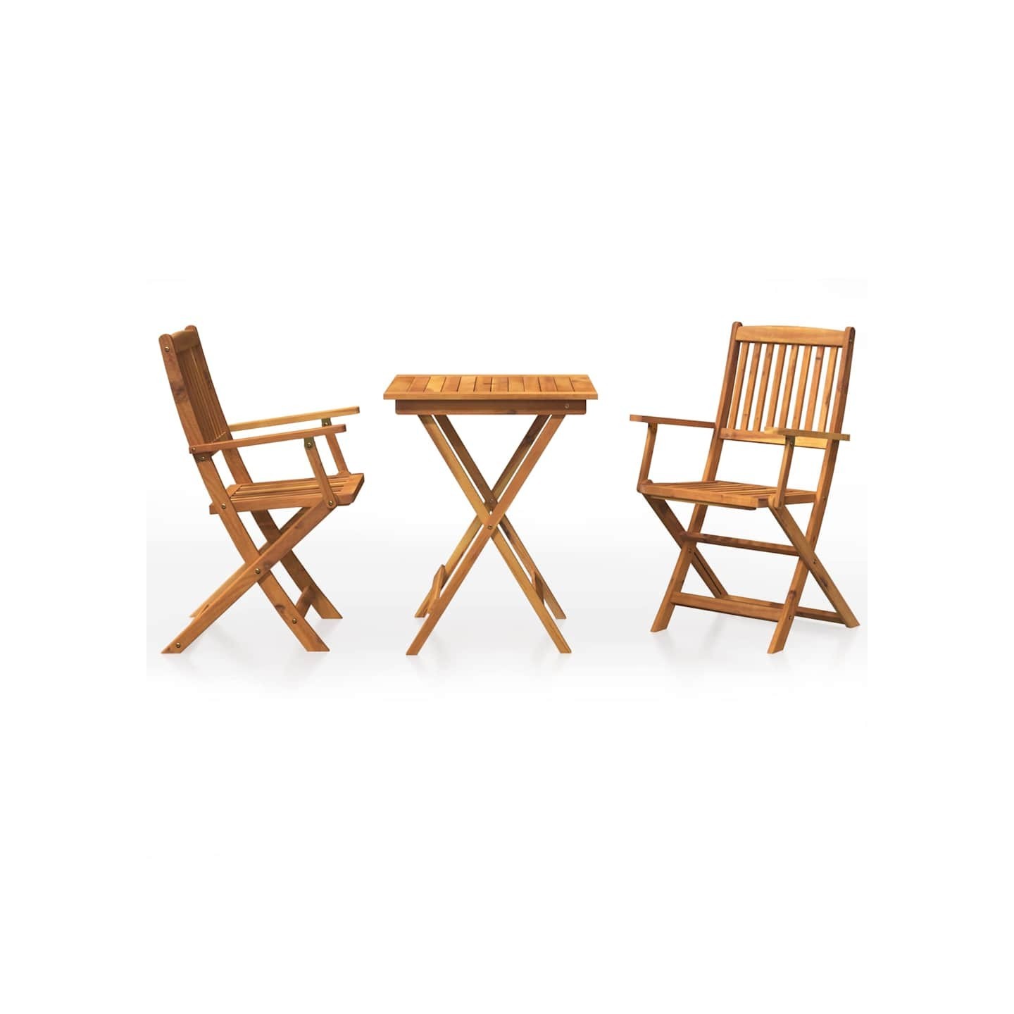 Ensemble à manger de jardin pliable 3 pcs Bois d'acacia solide