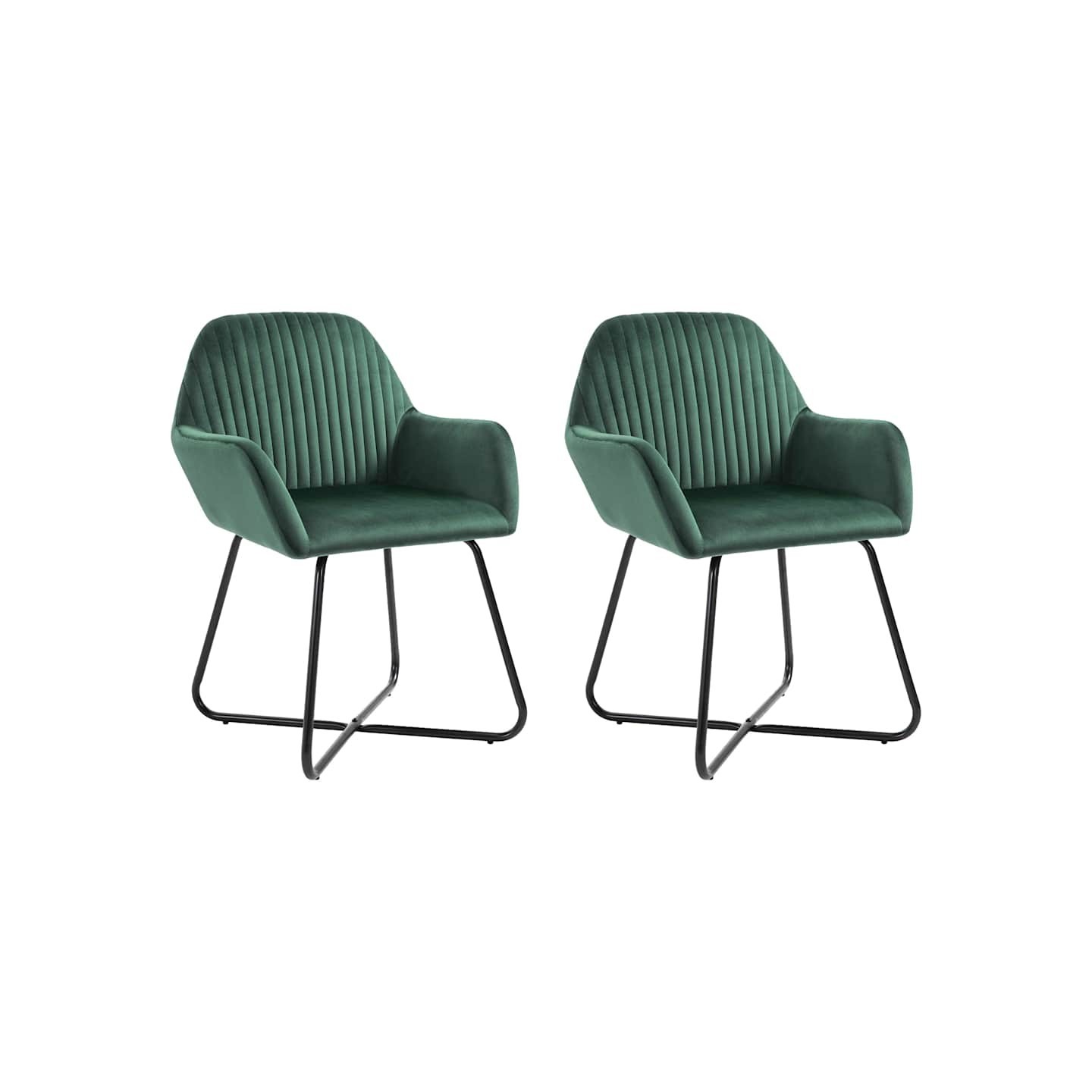 Chaises à manger lot de 2 vert velours