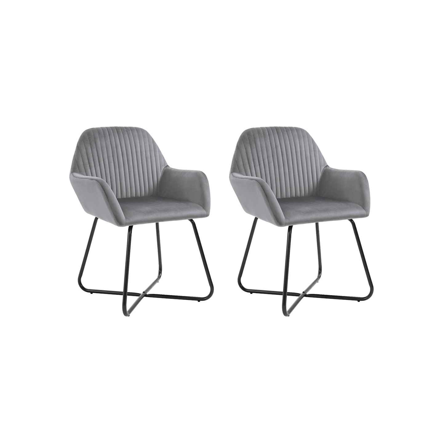 Chaises à manger lot de 2 gris velours