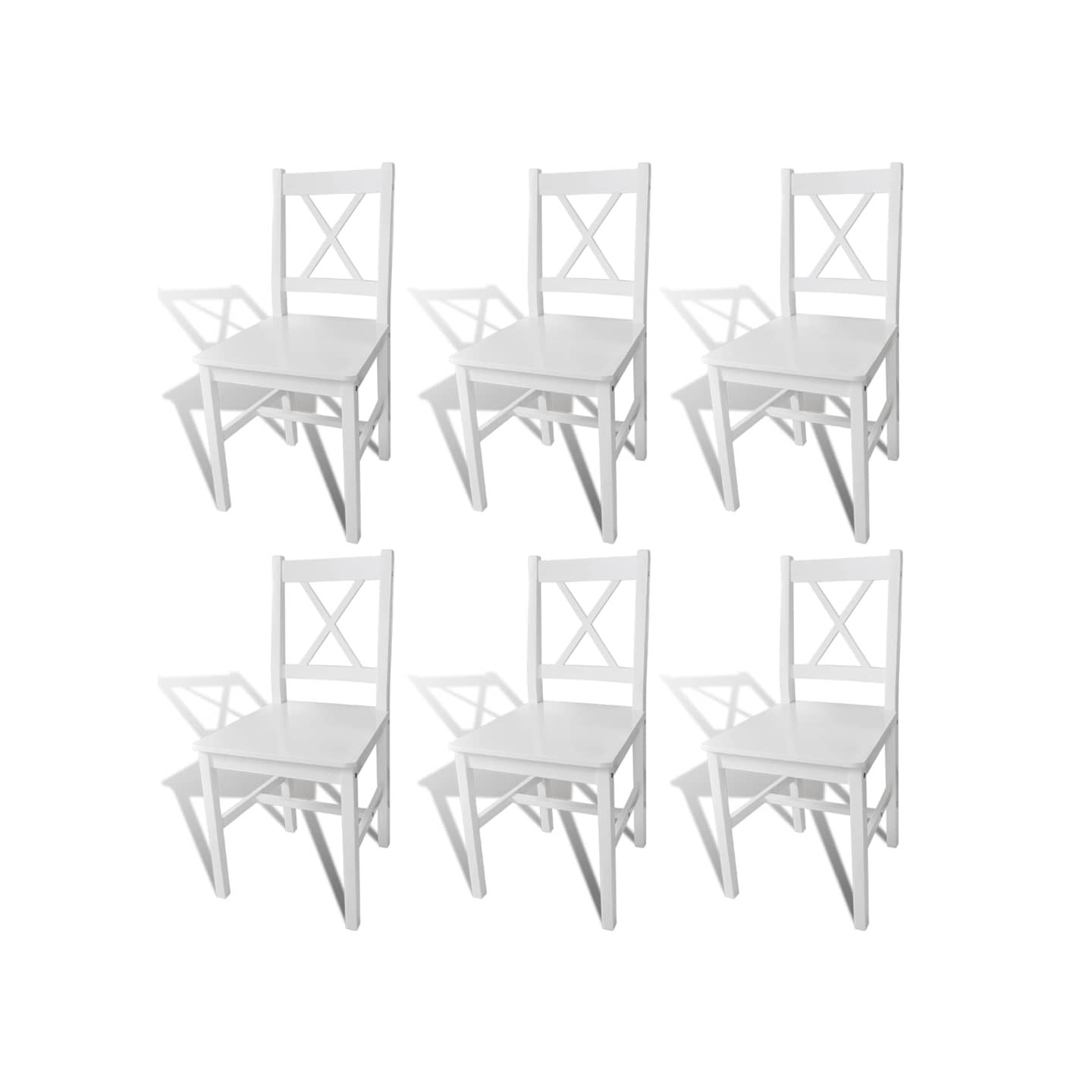 Chaises à manger lot de 6 blanc pinède