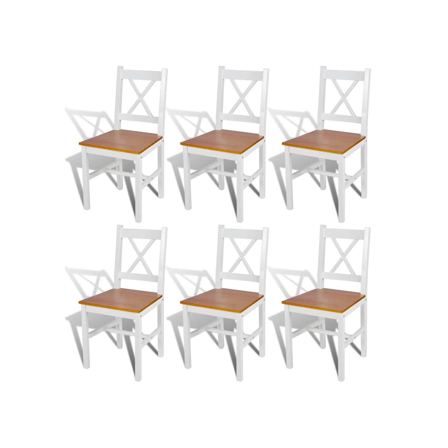 Chaises à manger lot de 6 blanc pinède