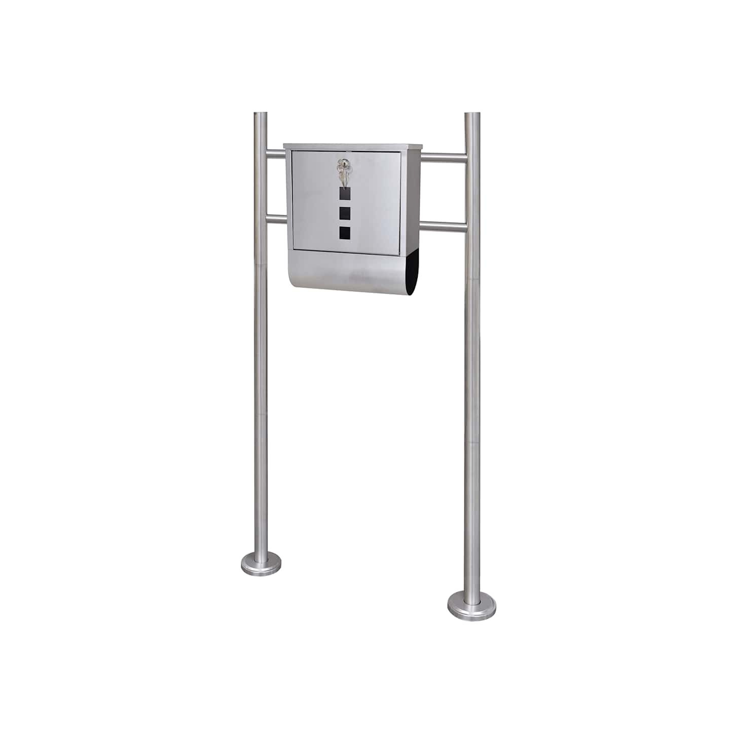 Boîte à lettre sur support en acier inoxydable