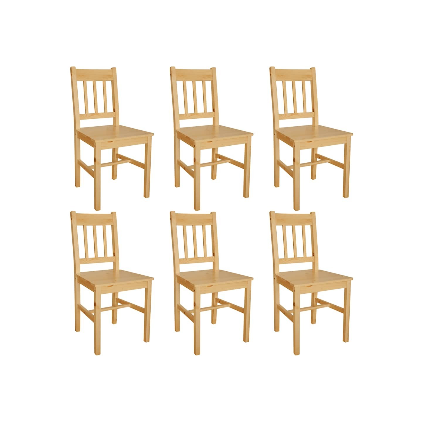 Chaises à manger lot de 6 pinède