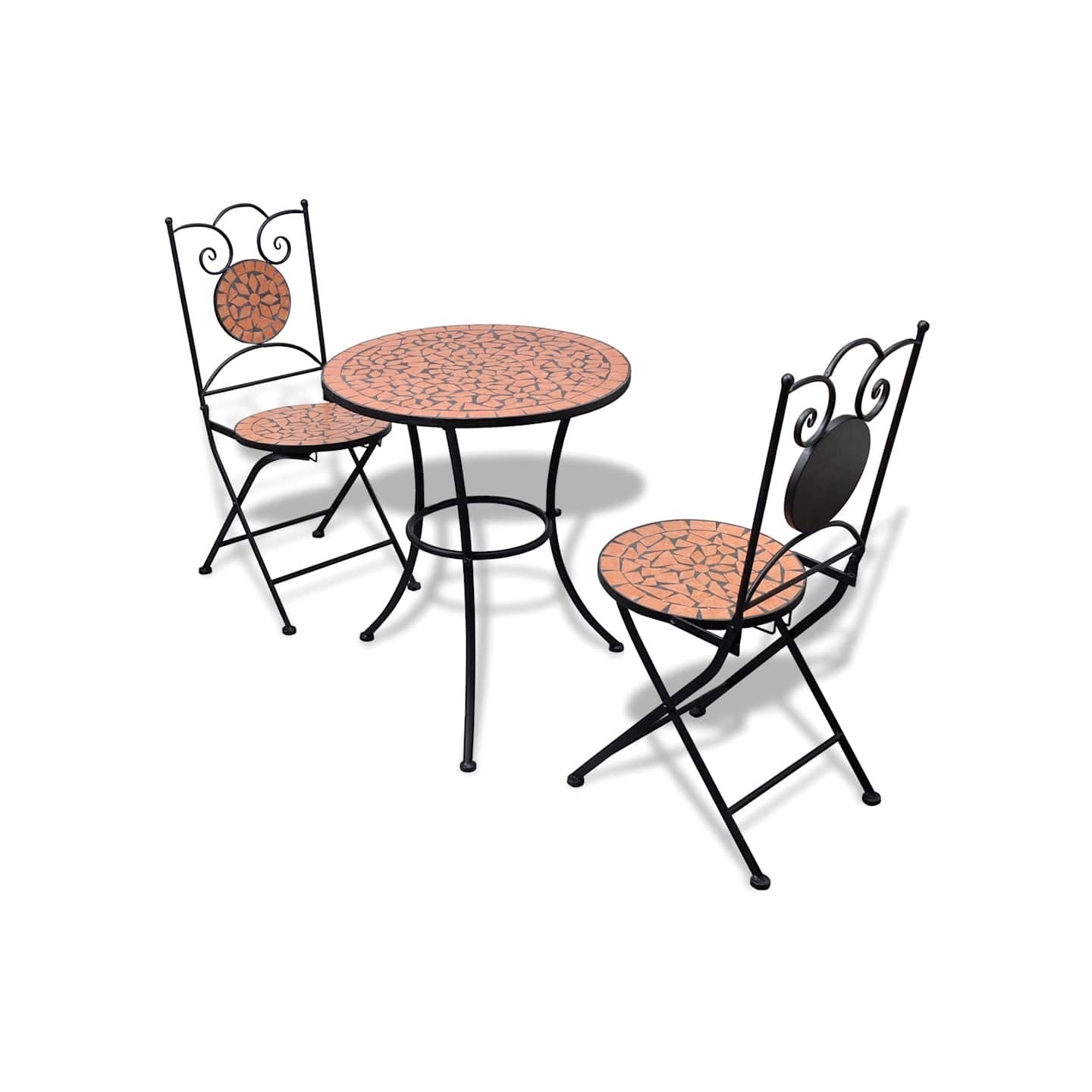 Ensemble de bistro 3 pcs Carreaux céramiques Terre cuite