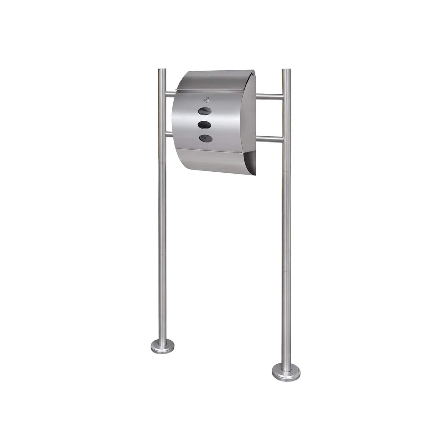 Boîte à lettre sur support en acier inoxydable