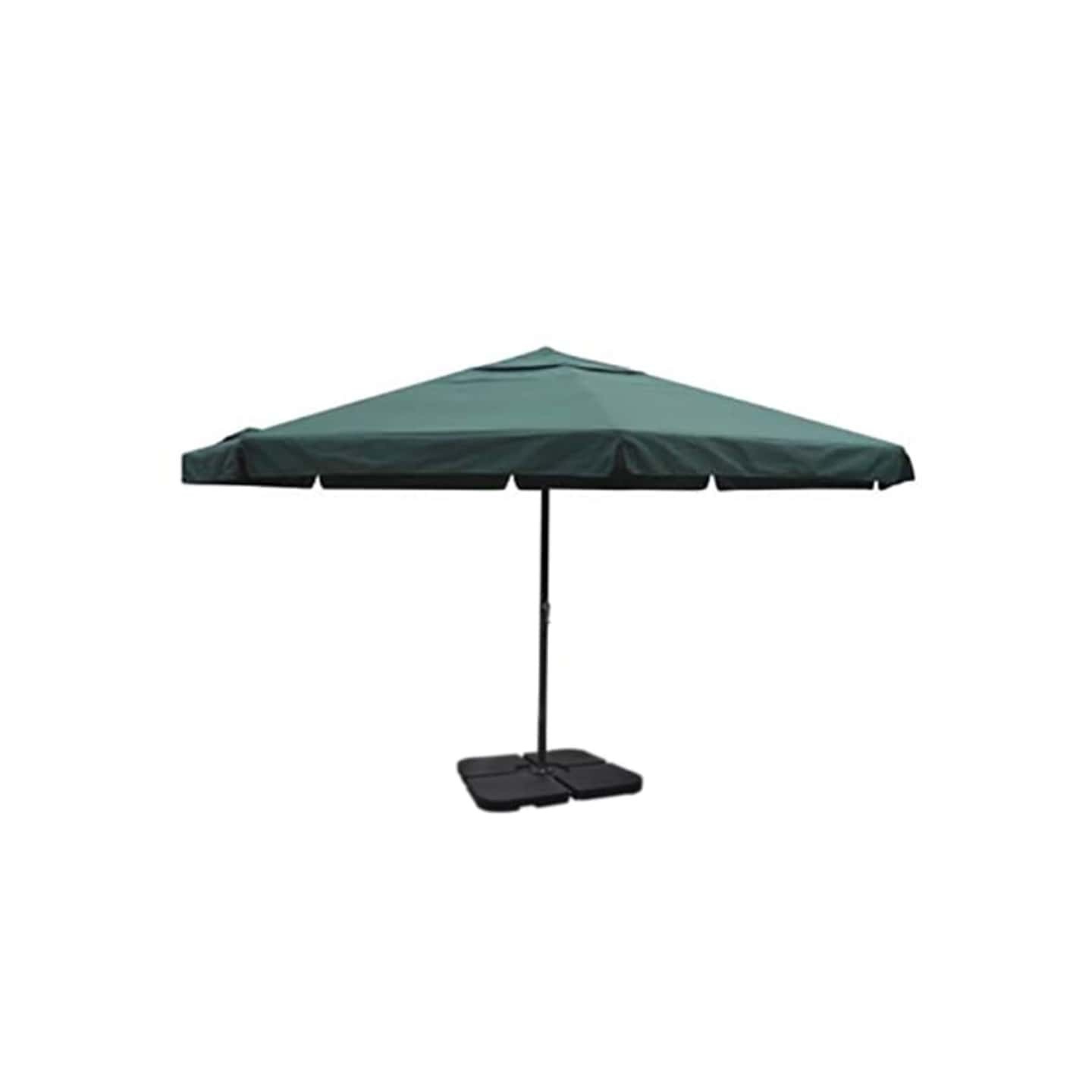 Parasol de jardin avec base portable aluminium vert