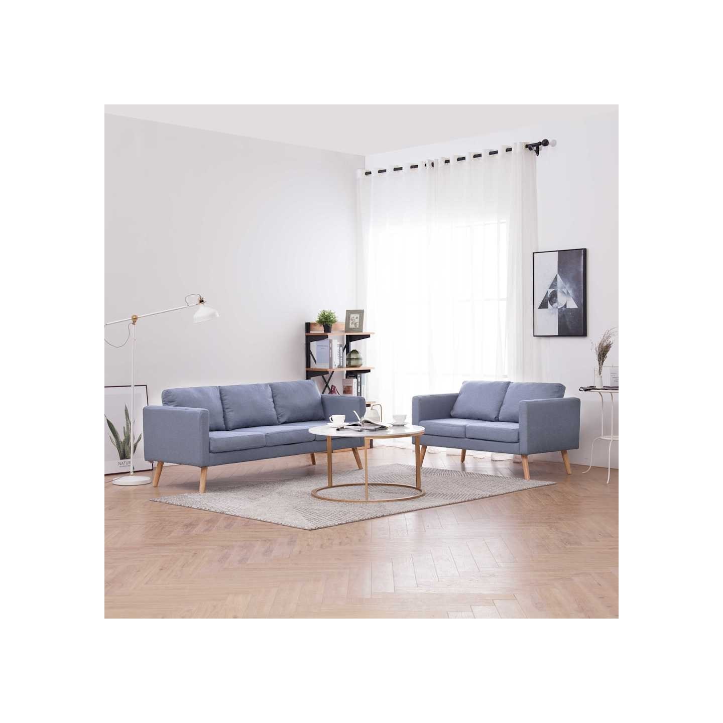 Ensemble de canapés à 2 places et à 3 places Tissu Gris clair