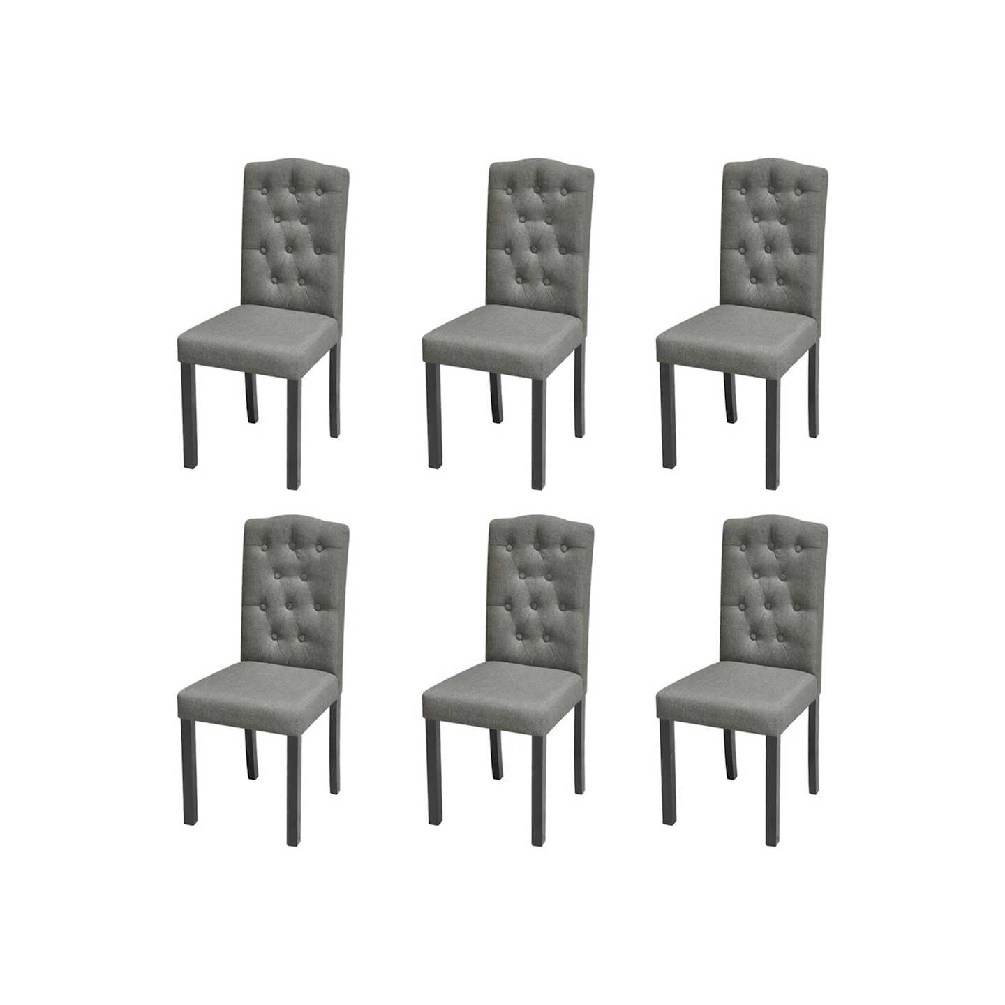 Chaises à manger lot de 6 gris tissu