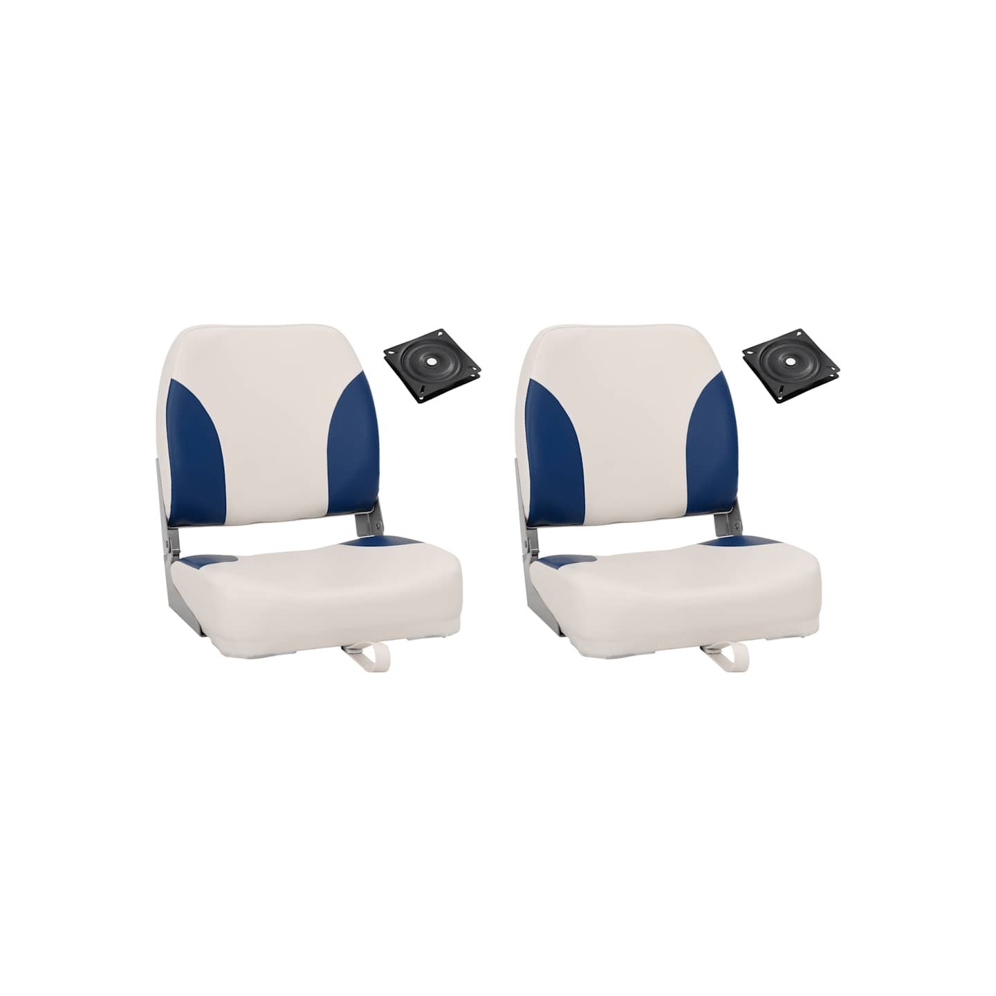 Siège de bateau pliable lot de 2 oreiller bleu blanc