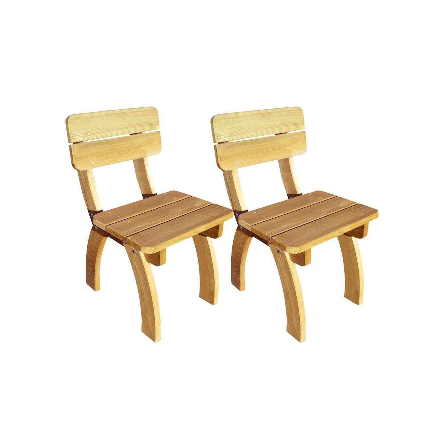 Chaises de jardin lot de 2 Pinède imprégnée