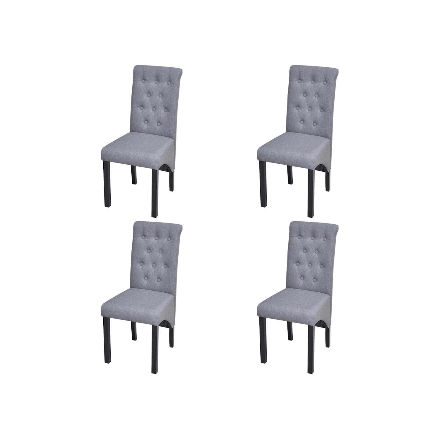 Chaises à manger lot de 4 gris clair tissu