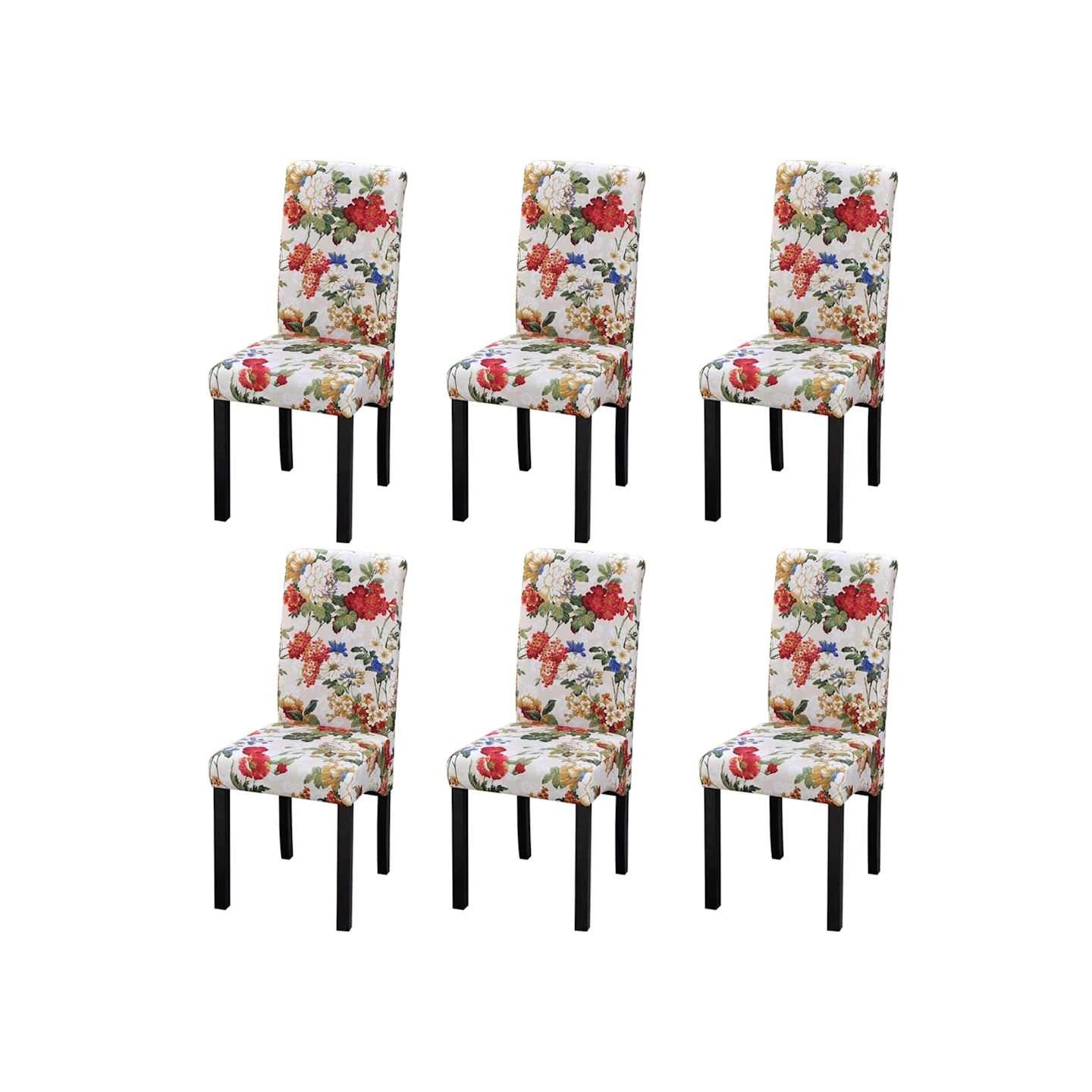 Chaises à manger lot de 6 multicolore tissu