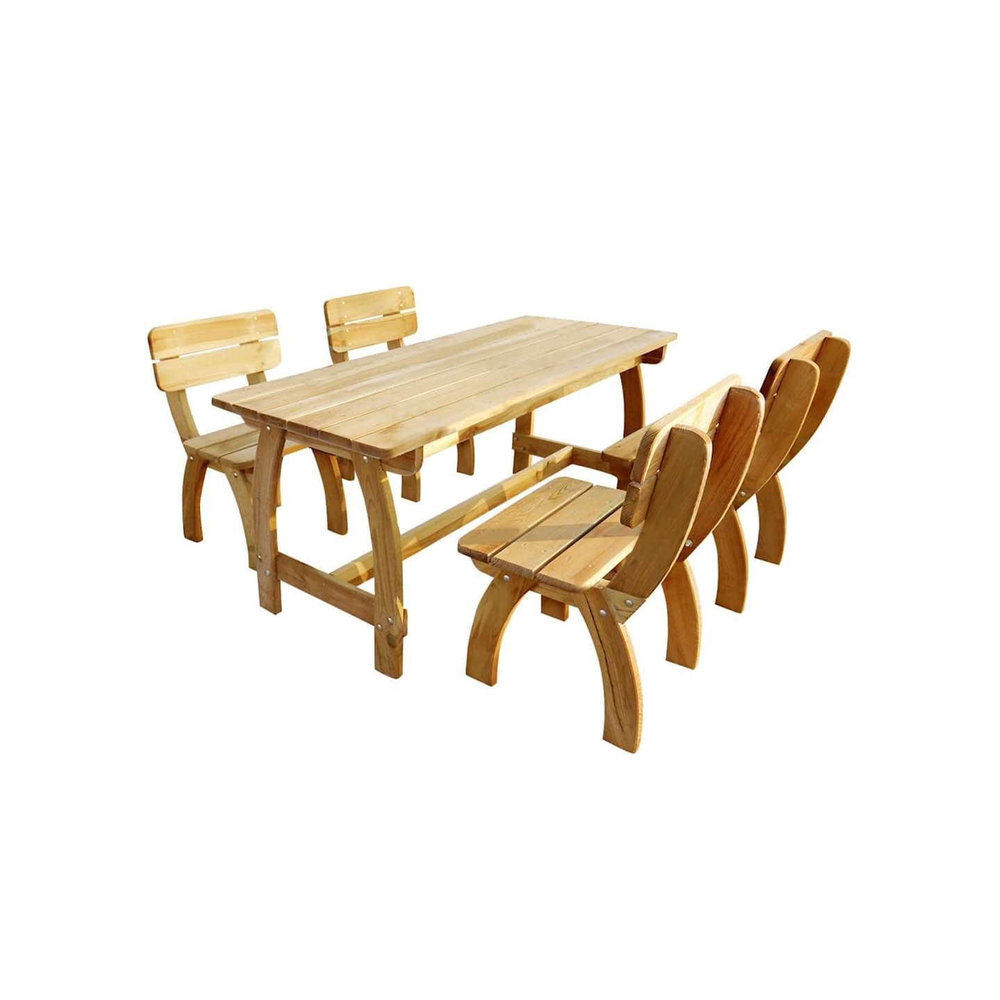 Ensemble à manger d'extérieur 5 pcs Pinède imprégnée