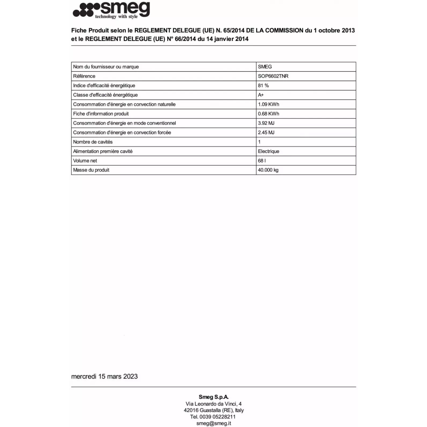 Four pyrolyse SMEG Dolce Stil Novo SOP6602TNR 68 L A+ | Nimestore