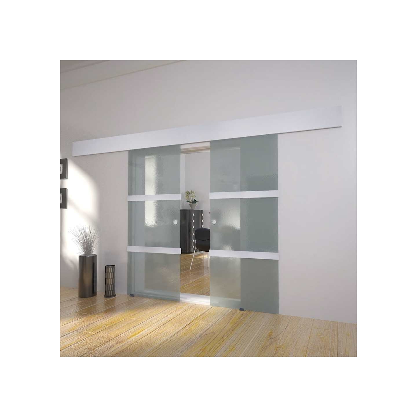 Porte double coulissante Verre