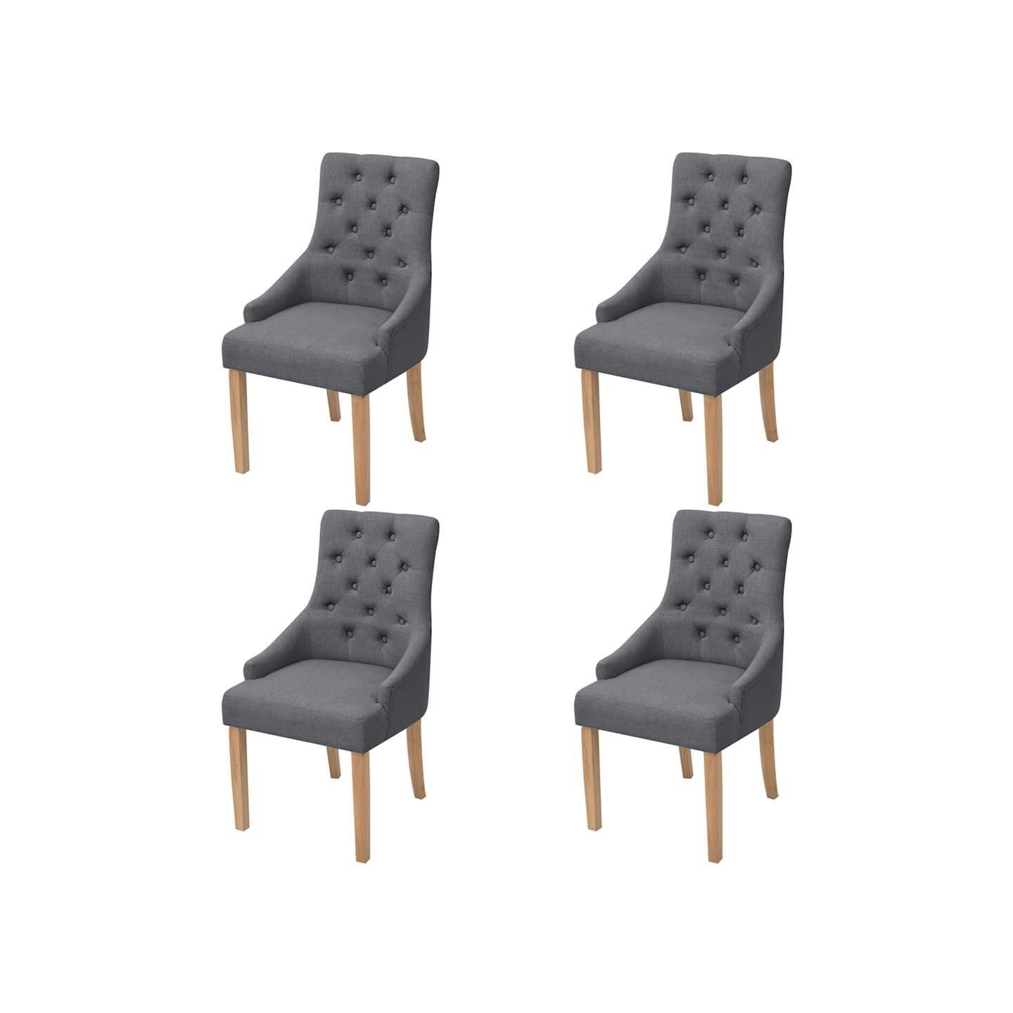 Chaises à manger lot de 4 gris foncé tissu